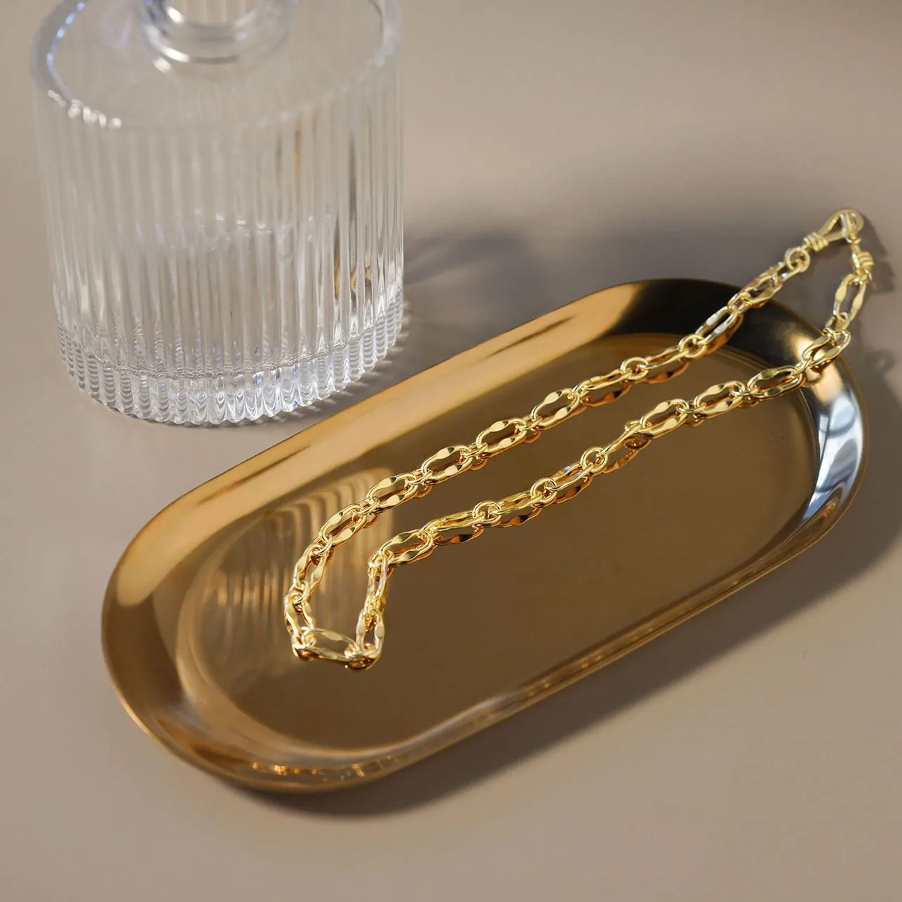 Geometric Rectangle Hollow Chain 925 Sterling Silver Necklace - Image 3