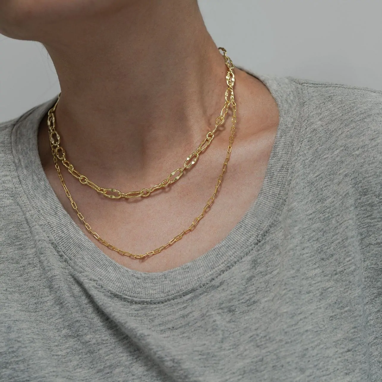 Geometric Rectangle Hollow Chain 925 Sterling Silver Necklace - Image 4