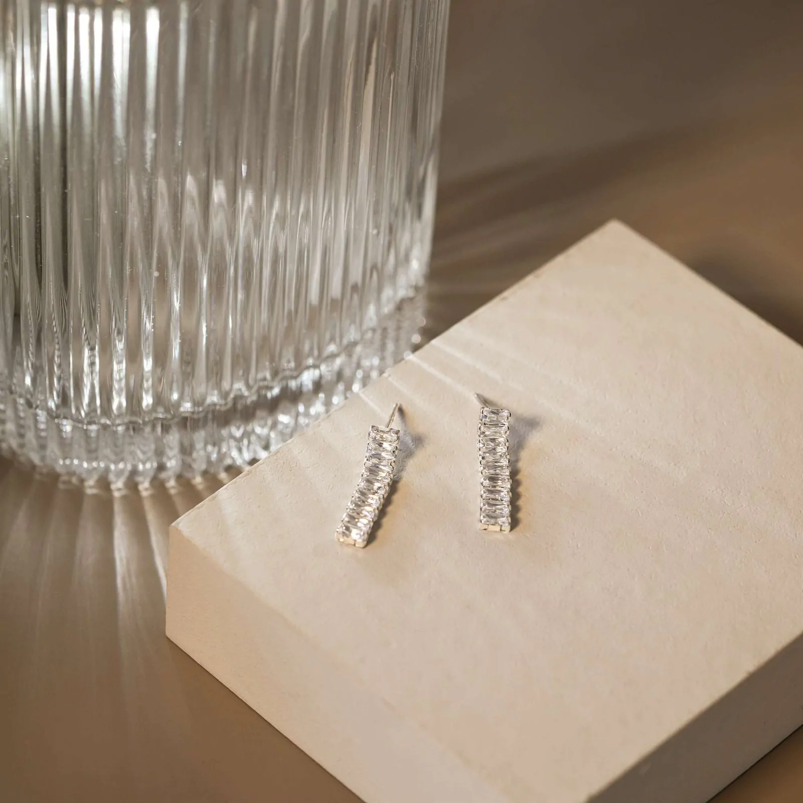 Elegant CZ Chain 925 Sterling Silver Dangling Earrings - Image 4