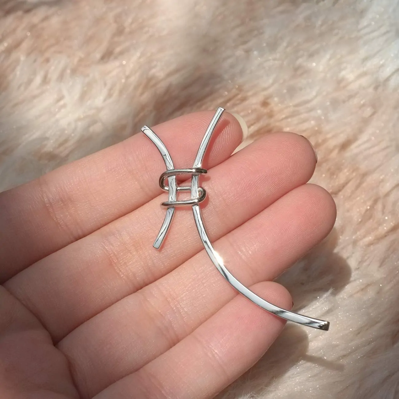 Exaggerated H Letter 925 Sterling Silver Stud Earrings - Image 3