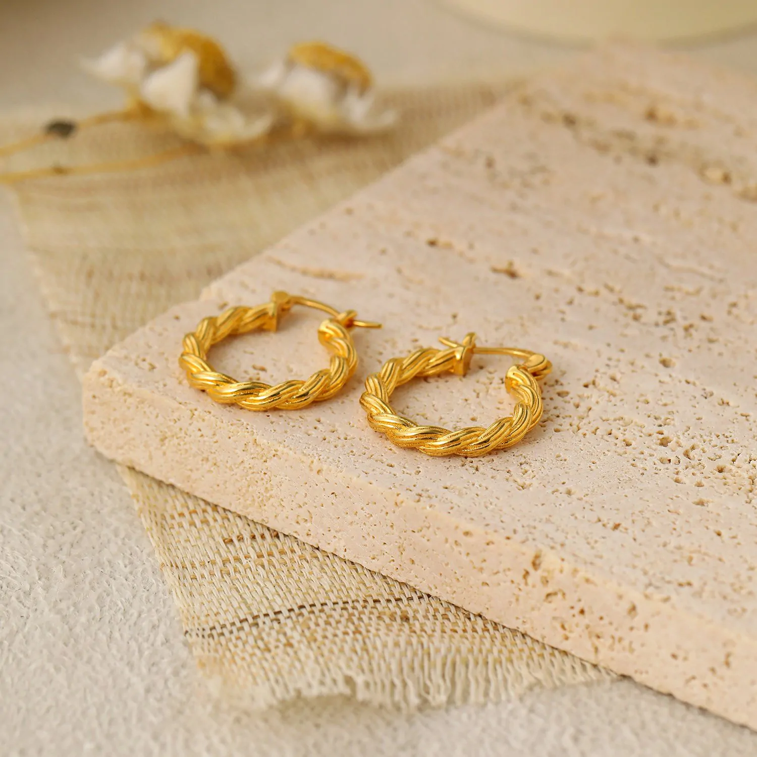 Twisted 925 Sterling Silver Hoop Earrings - Image 6