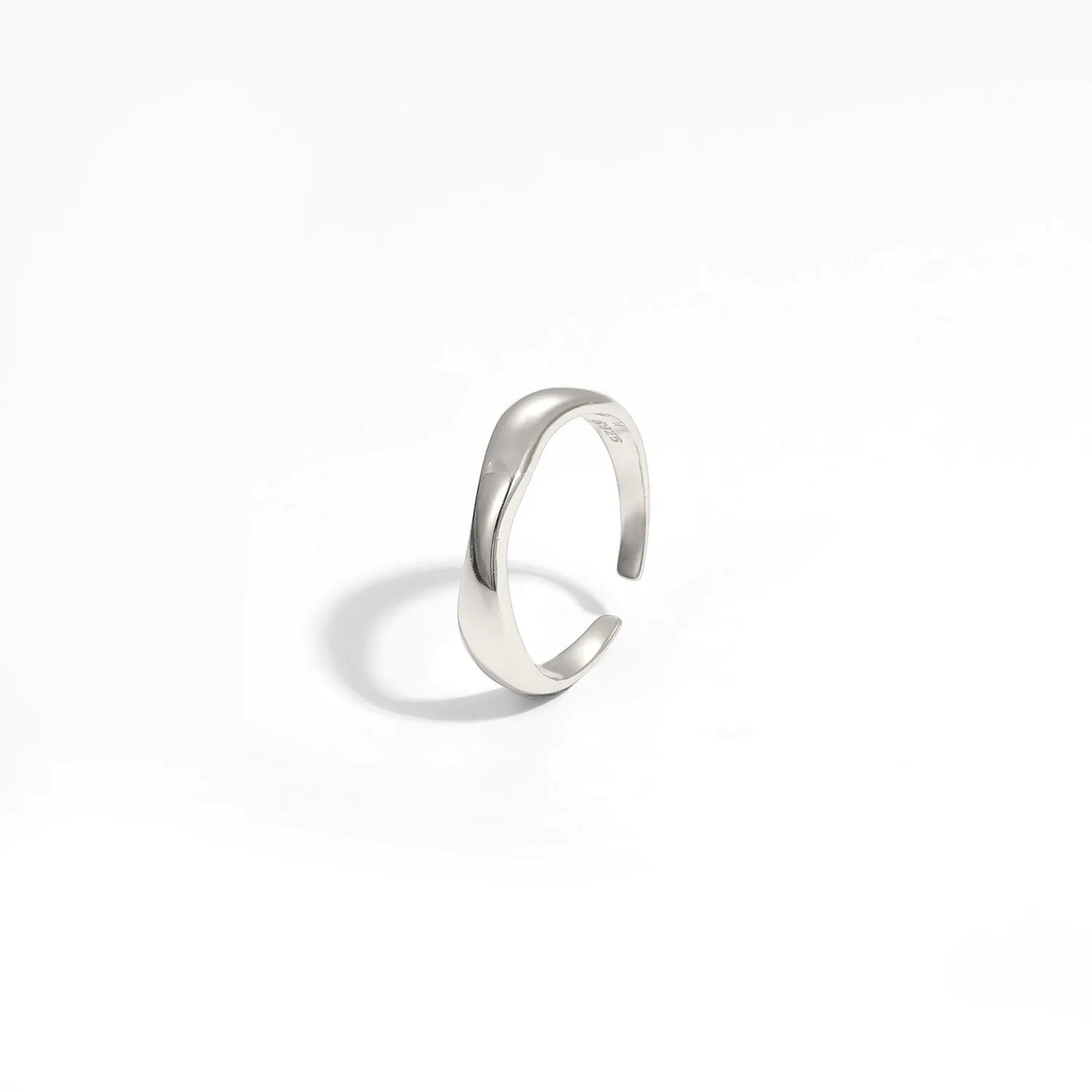 Wave Irregulae 925 Sterling Silver Adjustable Ring - Image 2