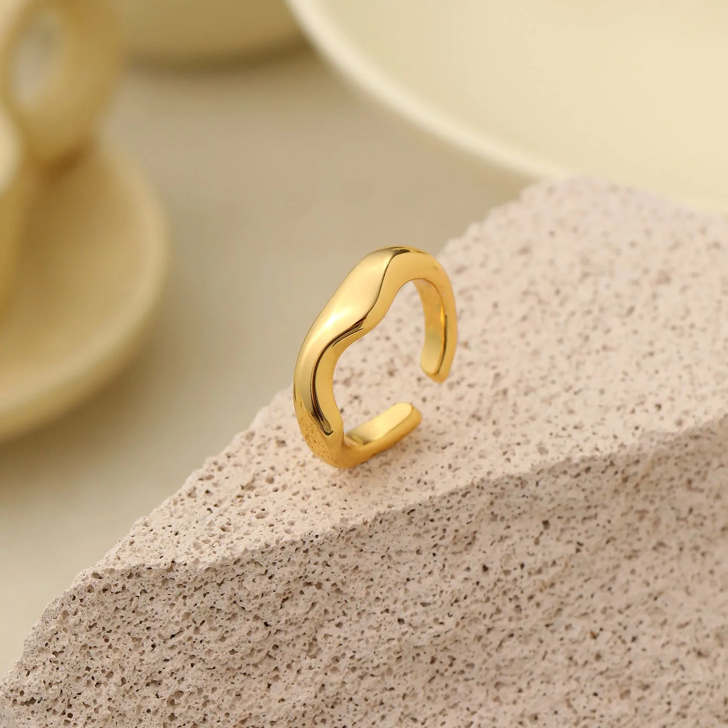 Wave Irregulae 925 Sterling Silver Adjustable Ring - Image 4