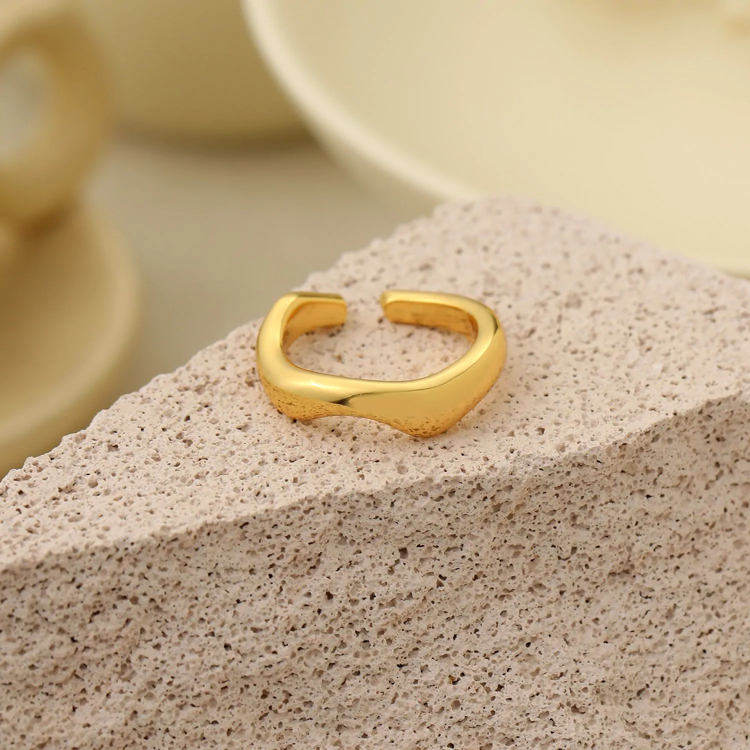 Wave Irregulae 925 Sterling Silver Adjustable Ring - Image 5