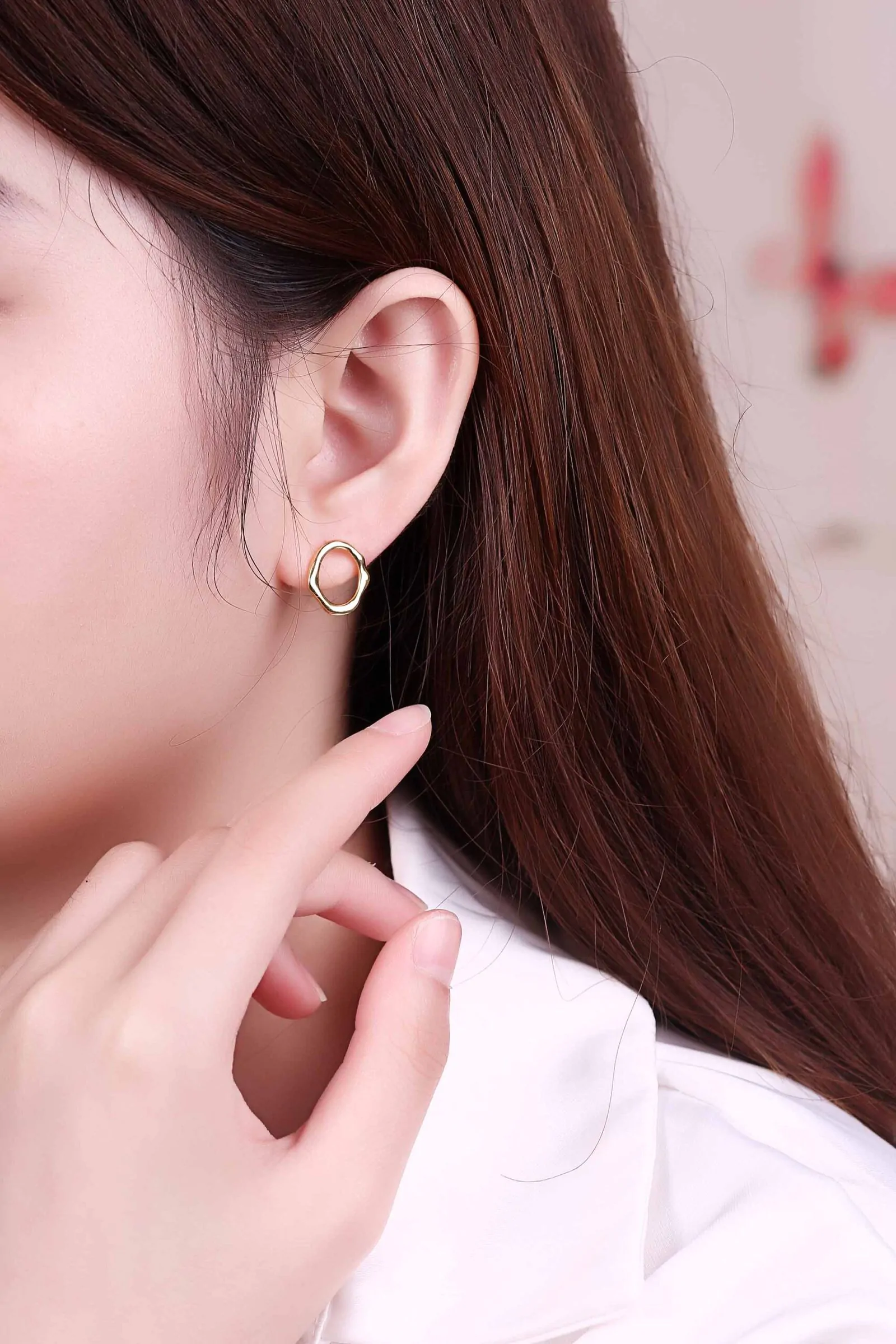 Asymmetric Irregular Geometric 925 Sterling Silver Stud Earrings - Image 4