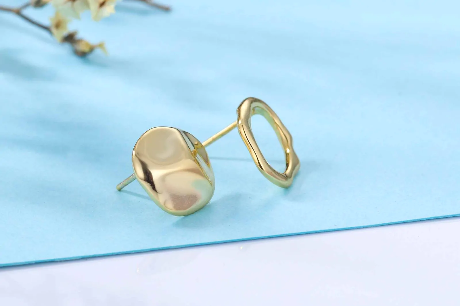 Asymmetric Irregular Geometric 925 Sterling Silver Stud Earrings - Image 5