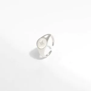 CZ Sun Stars 925 Sterling Silver Adjustable Ring