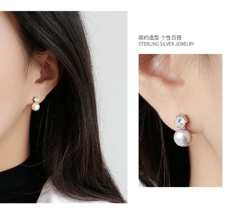 Elegant Natural Pearl 925 Sterling Silver Earring - Image 3