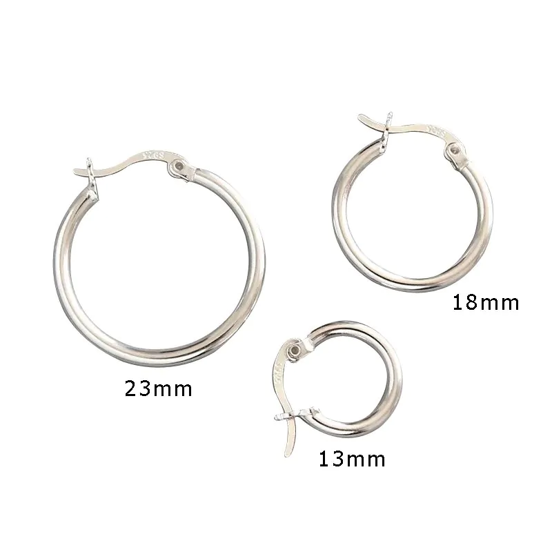 Round 925 Sterling Silver Hoop Earrings - Image 6