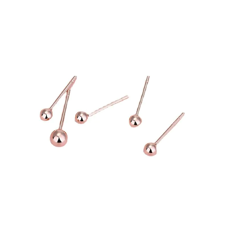 3mm – 4mm Round Bean Ball 925 Sterling Silver Stud Earrins
