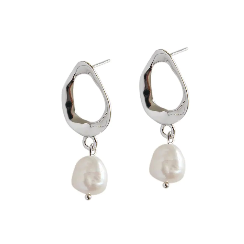 Unique Natural Pearl 925 Sterling Silver Dangling Earrings - Image 5