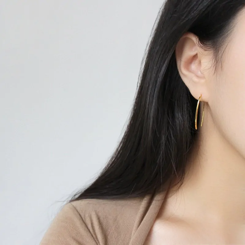 Letter U Shape 925 Sterling Silver Dangling Earrings - Image 4