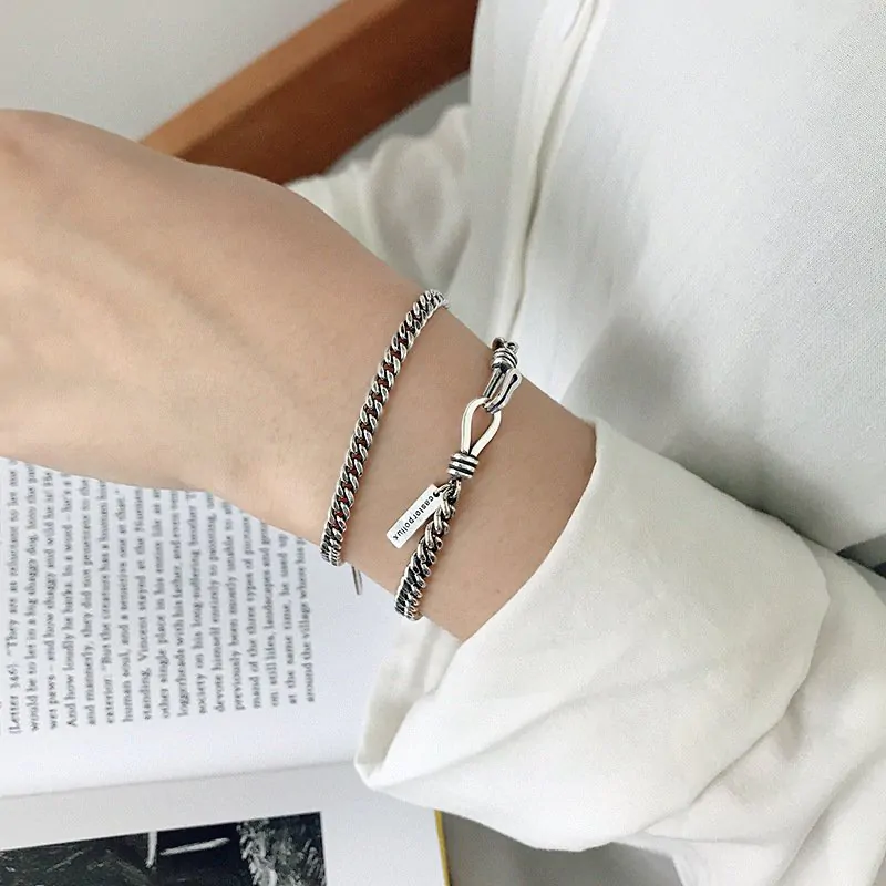 Vinatge Hollow Chain 925 Sterling Silver Bracelet - Image 3