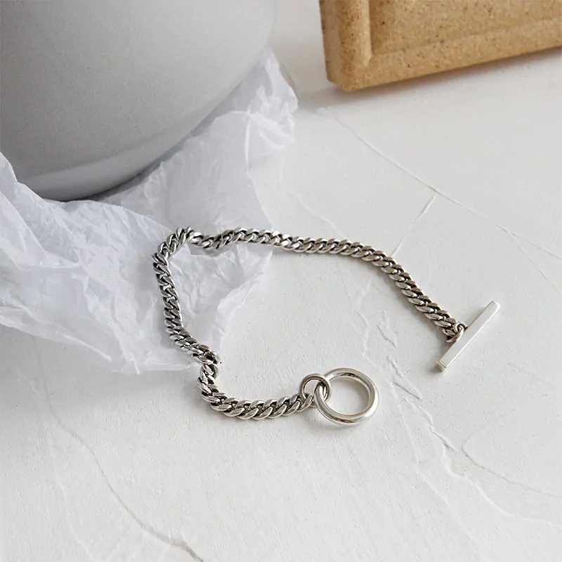 Vintage SAINT LAURENT PARIS Letters 925 Sterling Silver Bracelet - Image 4