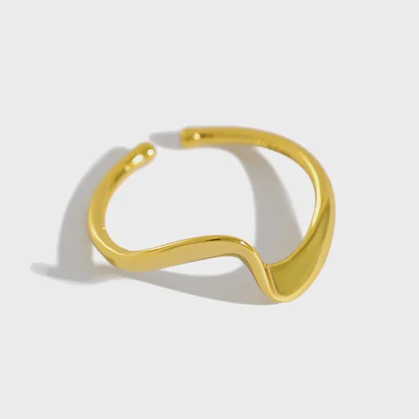 Elegant Wave 925 Sterling Silver Adjustable Ring - Image 5