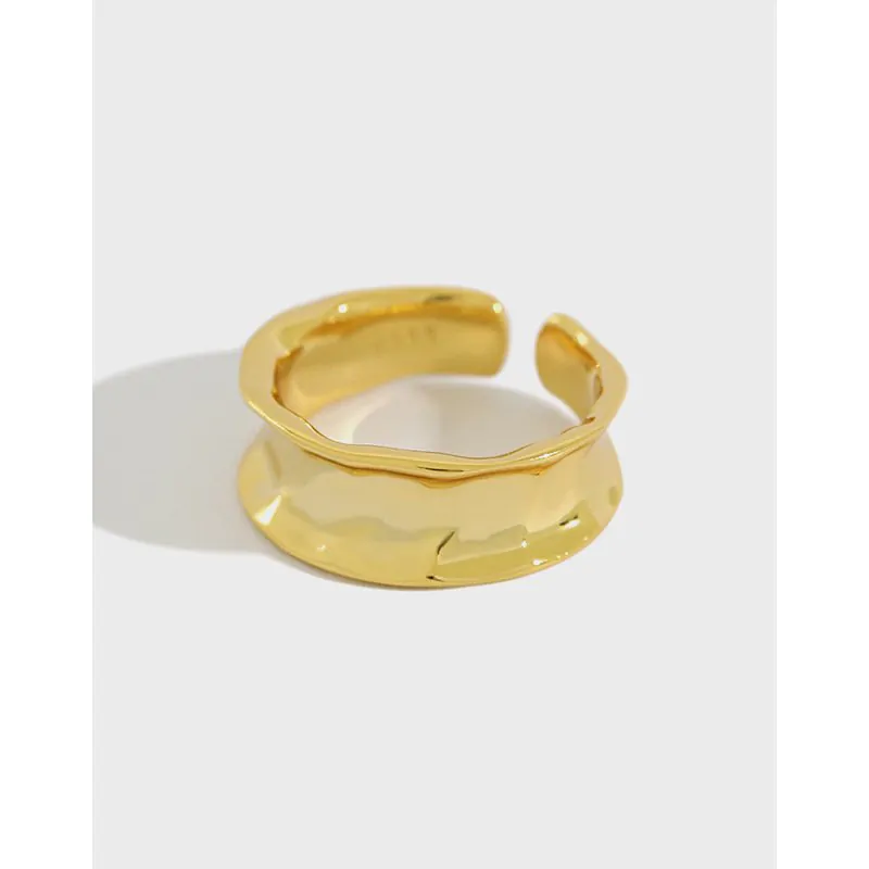 Irregular Wide 925 Sterling Silver Adjustable Ring - Image 5