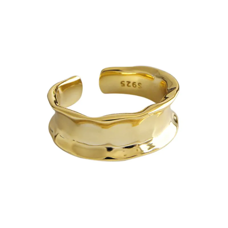 Irregular Wide 925 Sterling Silver Adjustable Ring