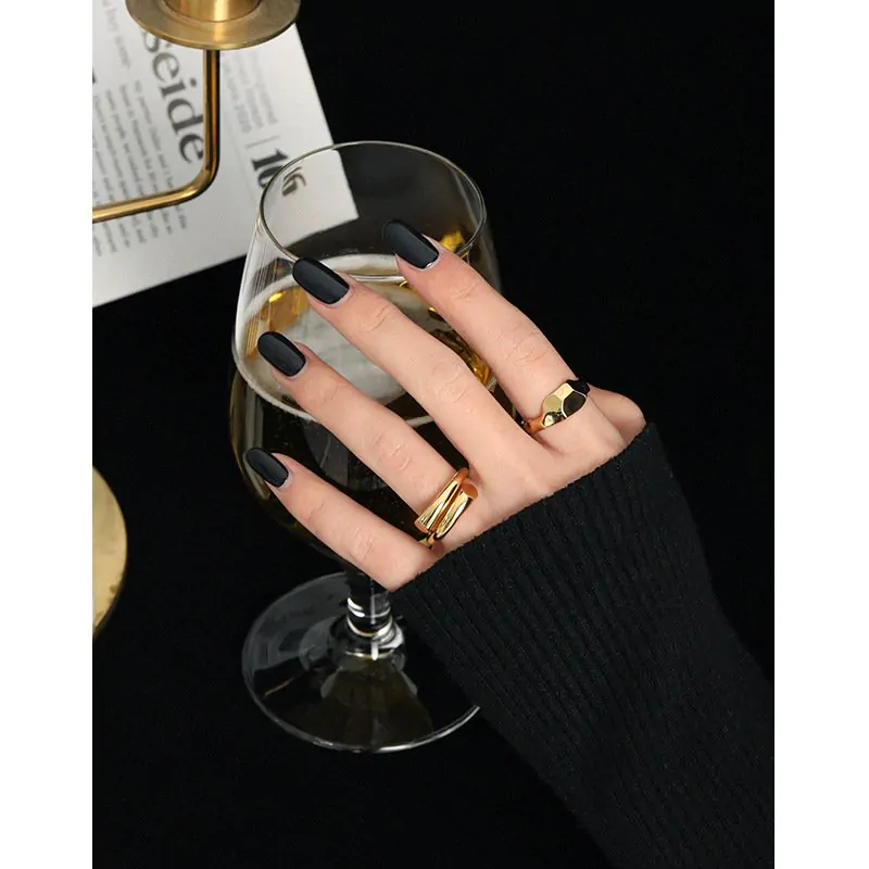 Geometric Irregular Concave 925 Sterling Silver Adjustable Ring - Image 2