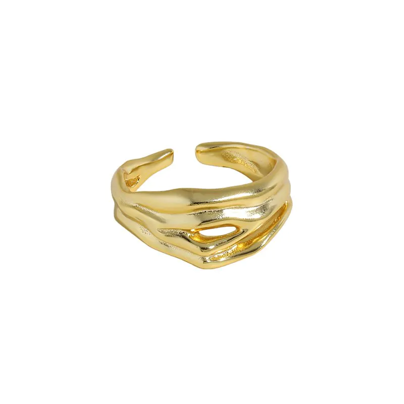 Irregular Small Mouth 925 Sterling Silver Adjustable Ring