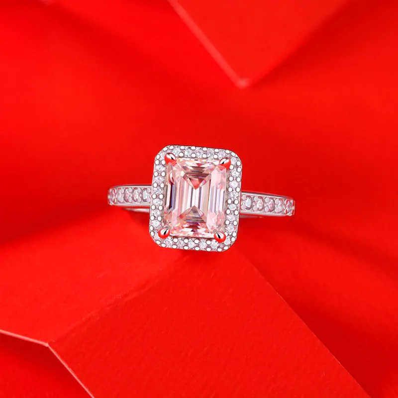 Baguette Moissanite CZ 925 Sterling Silver Adjustable Ring - Image 3