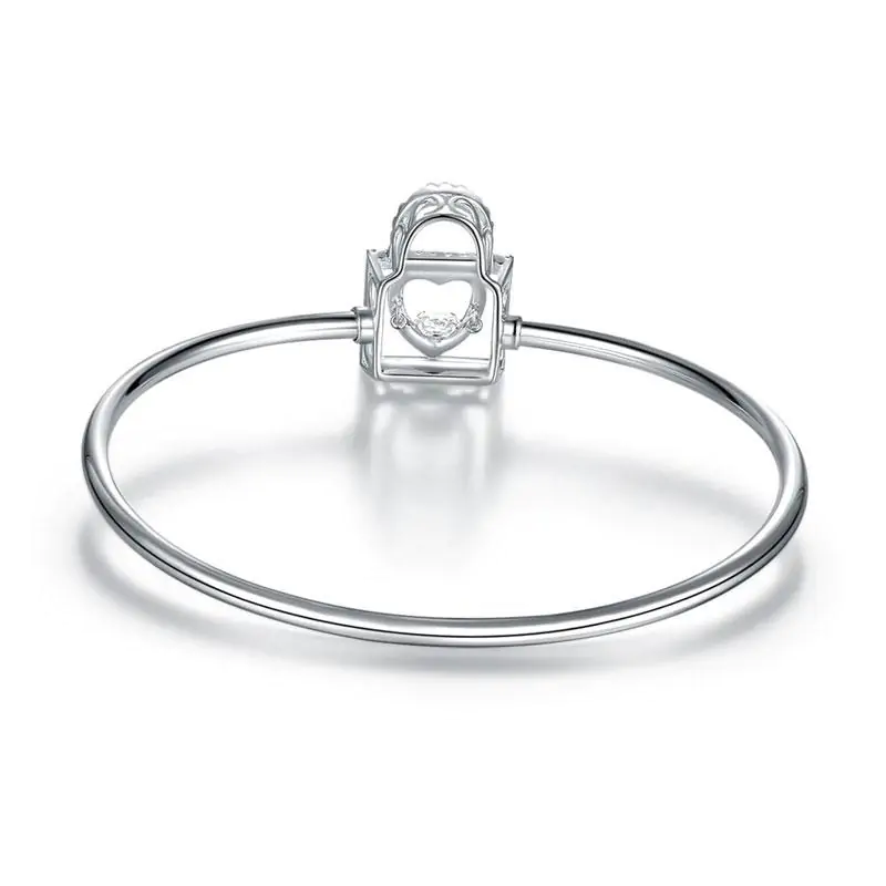 Heart Lock Dancing Stone Bangle - Image 6
