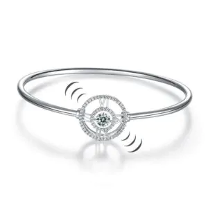 Roman Number Dancing Stone Bangle