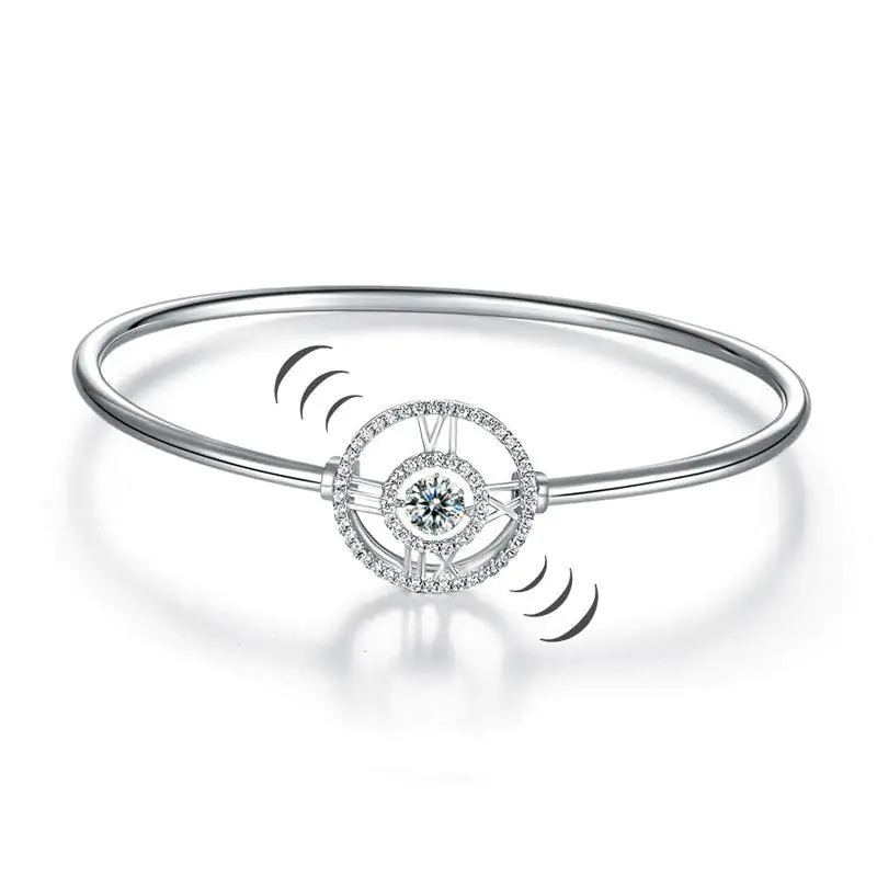 Roman Number Dancing Stone Bangle