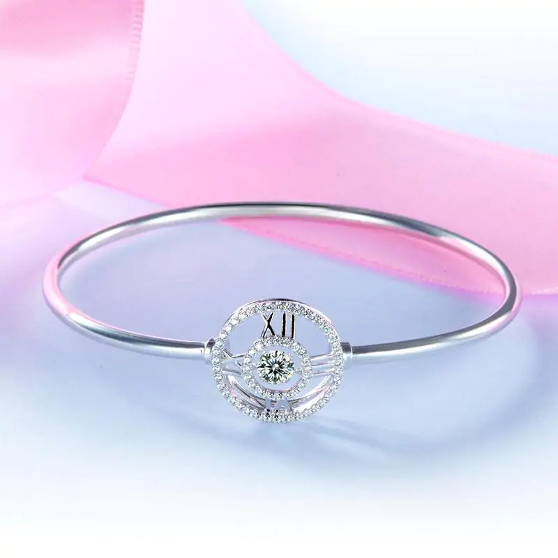 Roman Number Dancing Stone Bangle - Image 3