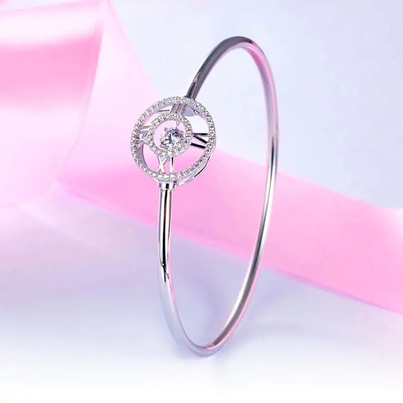 Roman Number Dancing Stone Bangle - Image 5