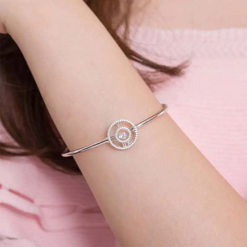 Roman Number Dancing Stone Bangle - Image 2