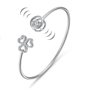 Dancing Stone 3 Hearts Flower Bangle