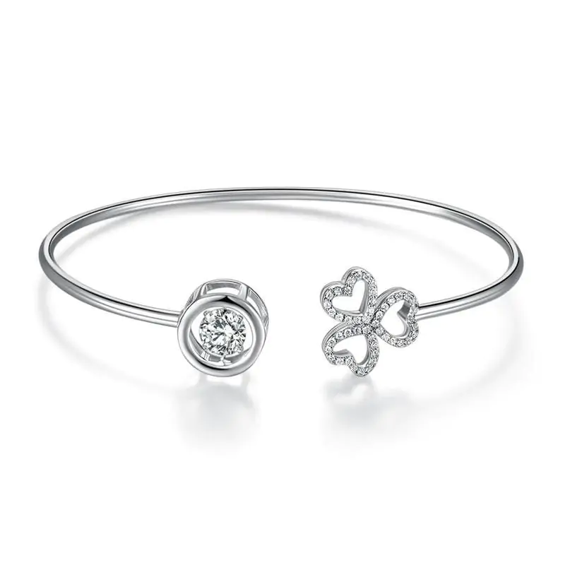 Dancing Stone 3 Hearts Flower Bangle - Image 5