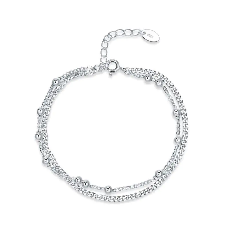 Solid 925 Sterling Silver Bracelet Dangle Ball