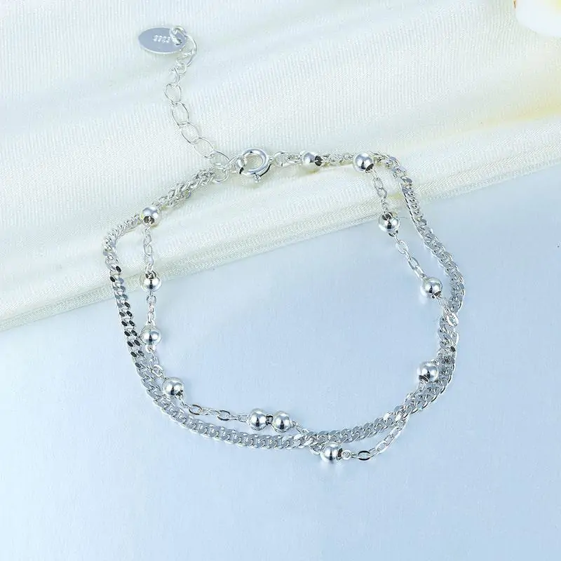 Solid 925 Sterling Silver Bracelet Dangle Ball - Image 3