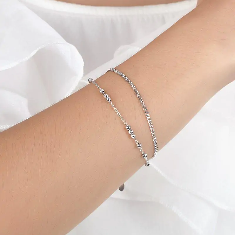 Solid 925 Sterling Silver Bracelet Dangle Ball - Image 2