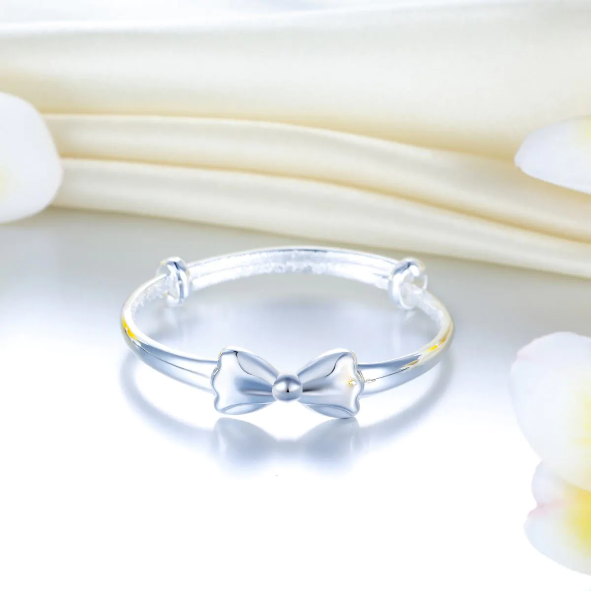 Newborn Baby 999 Silver Bangle Ribbon - Image 2