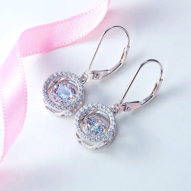 Dancing Stone Dangle Drop Earrings - Image 5
