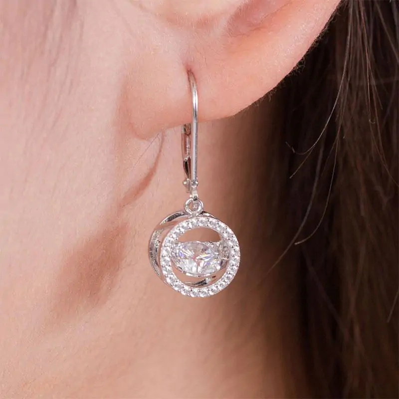 Dancing Stone Dangle Drop Earrings - Image 2