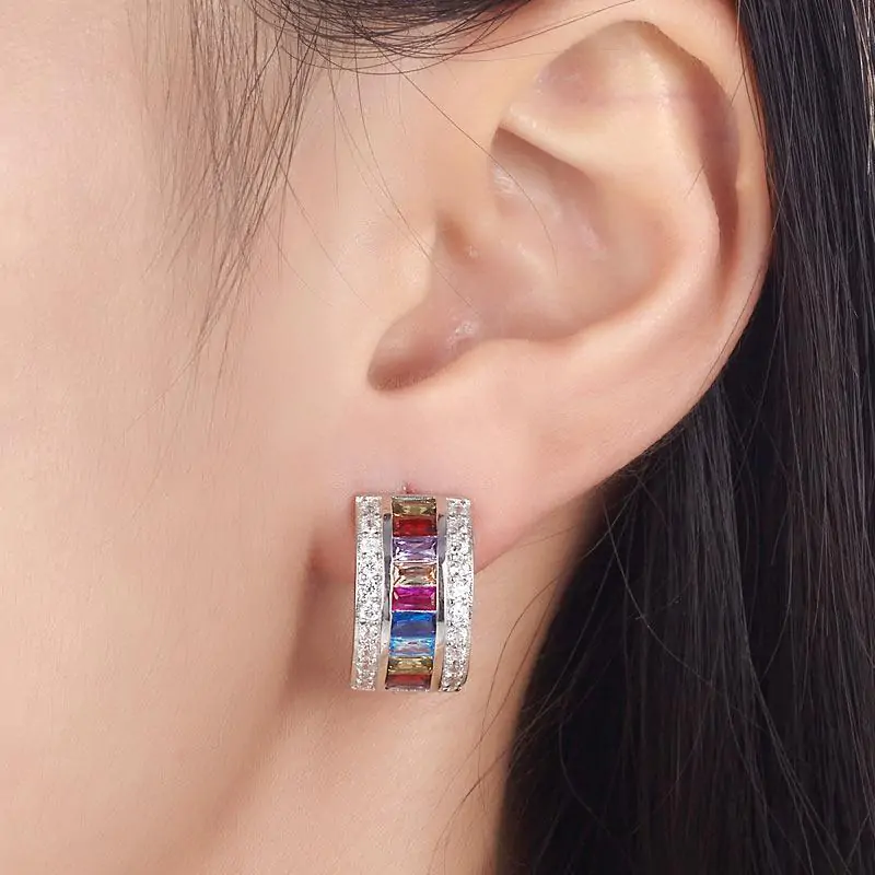 Multi-Color Stones Earrings - Image 2