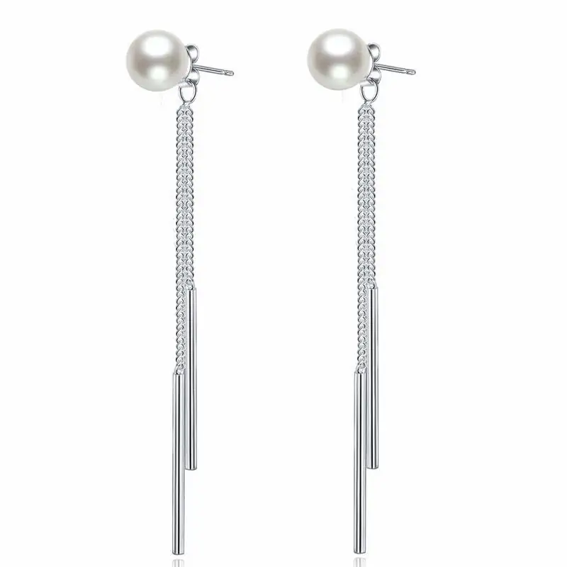 Drop Created Pearl Earrings - Image 3