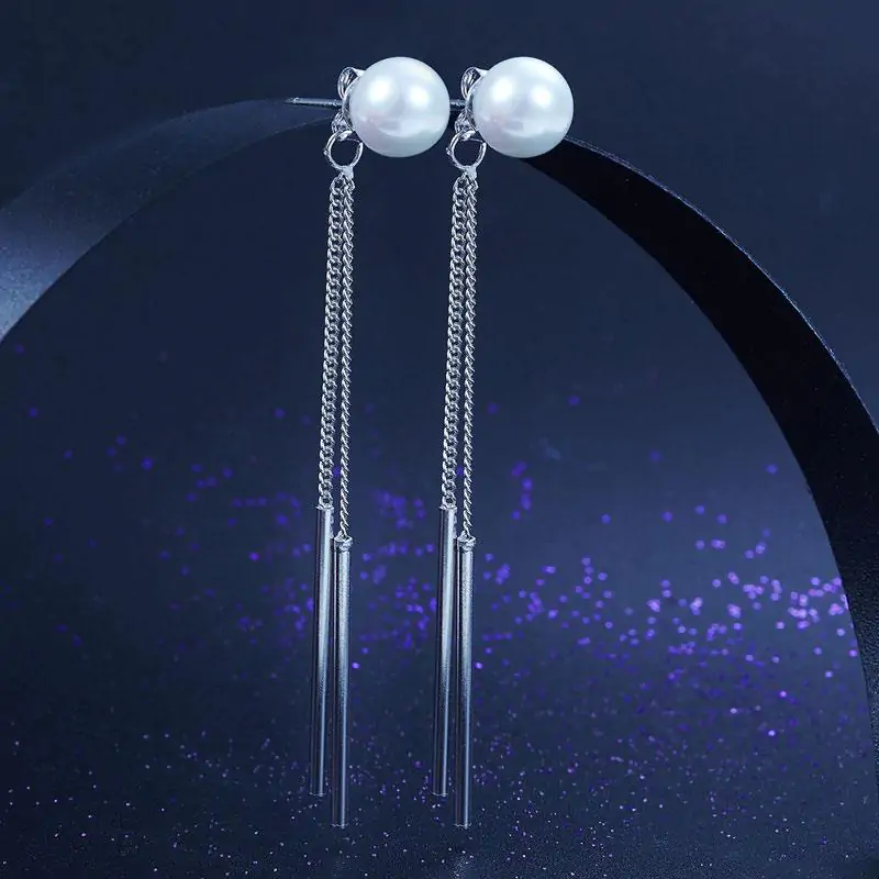 Drop Created Pearl Earrings - Image 4