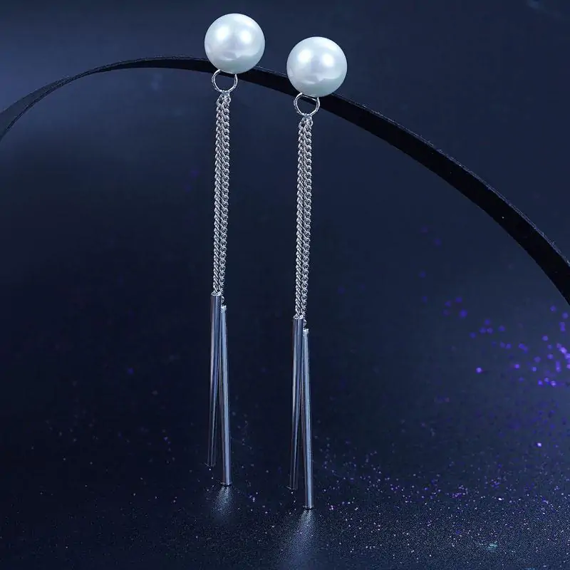 Drop Created Pearl Earrings - Image 5