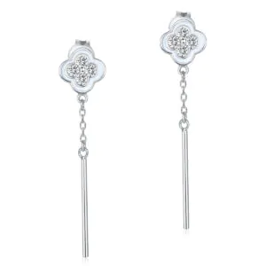 Dangle Flowers Created Diamond Earrings