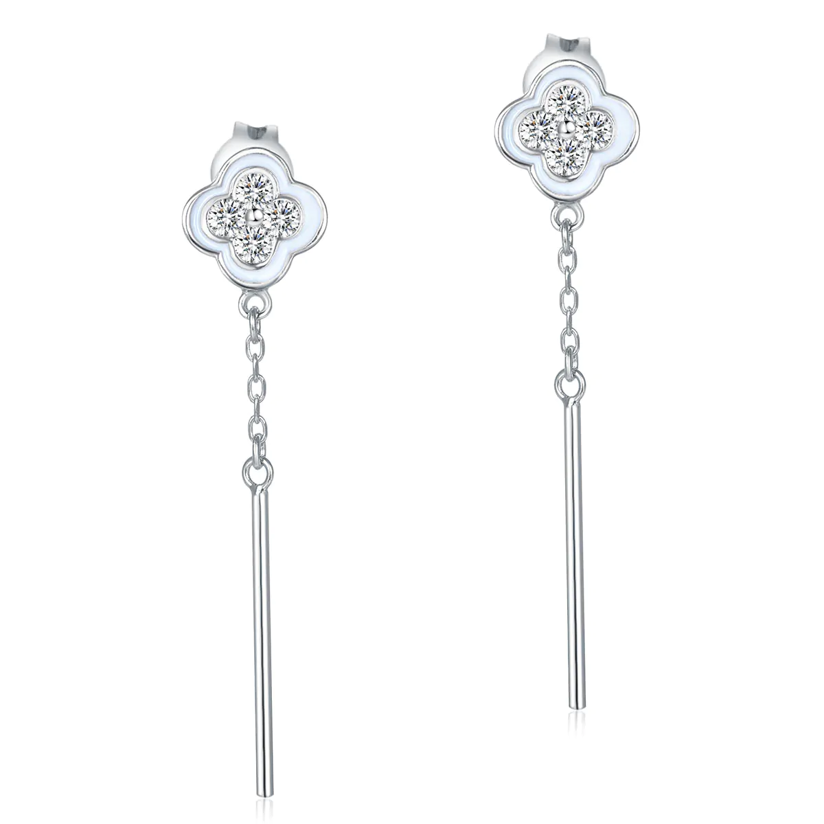 Dangle Flowers Created Diamond Earrings