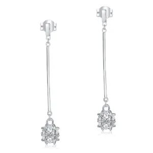 Dangle Cube Created Diamond Earrings