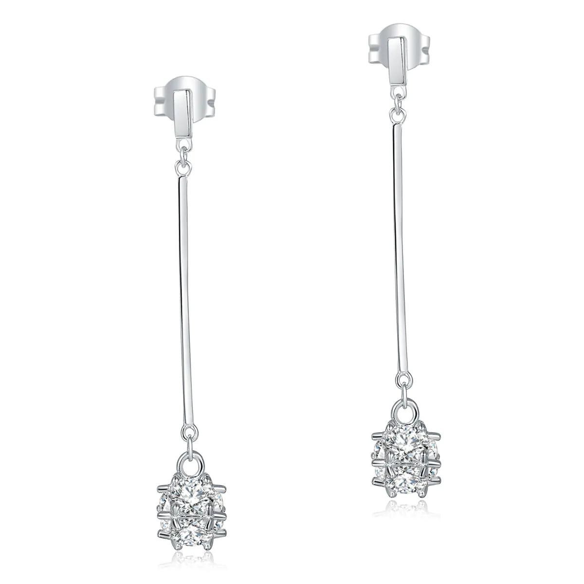 Dangle Cube Created Diamond Earrings