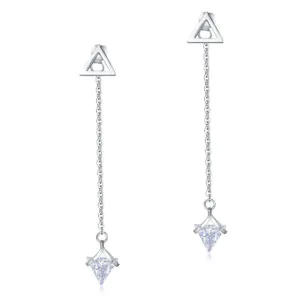 Sterling Silver Earrings Created Diamonds