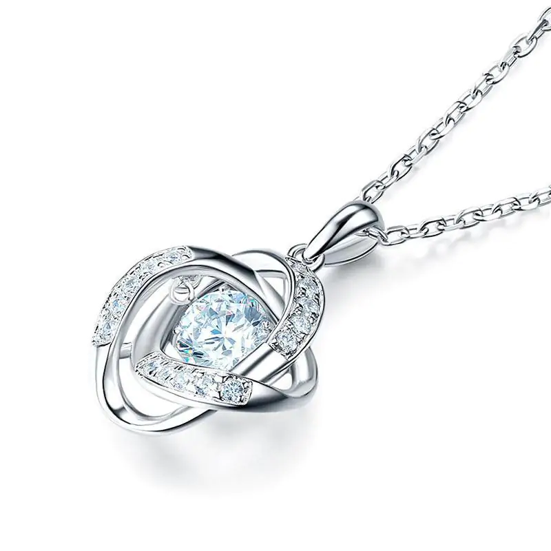 Dancing Stone Pendant Necklace Solid 925 Sterling Silver - Image 2