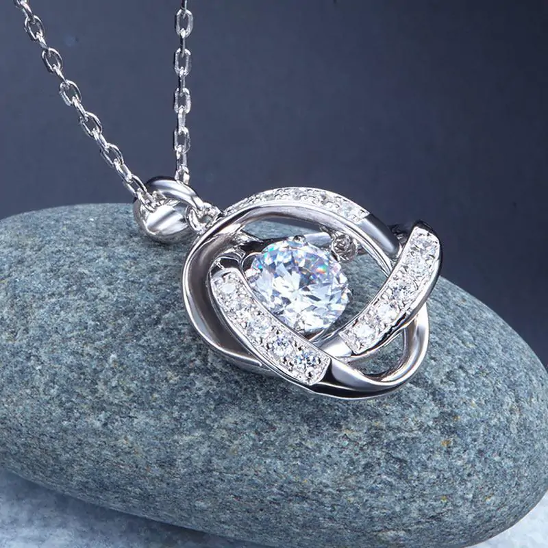 Dancing Stone Pendant Necklace Solid 925 Sterling Silver - Image 5