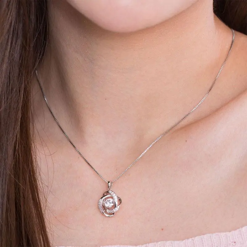 Dancing Stone Pendant Necklace Solid 925 Sterling Silver - Image 6